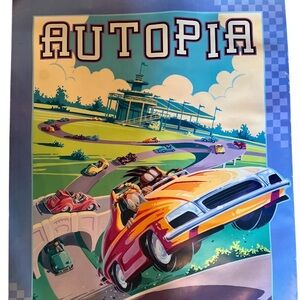 Vintage Autopia Attraction Poster Disney Disneyland Tomorrowland Poster